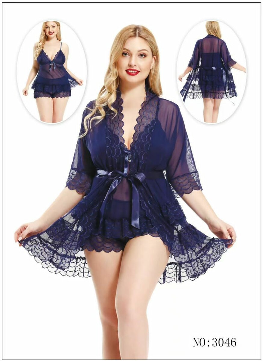 Nuisette en dentelle bleue sexy