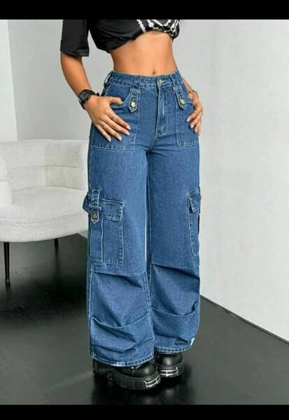 Jean cargo larges pour femme