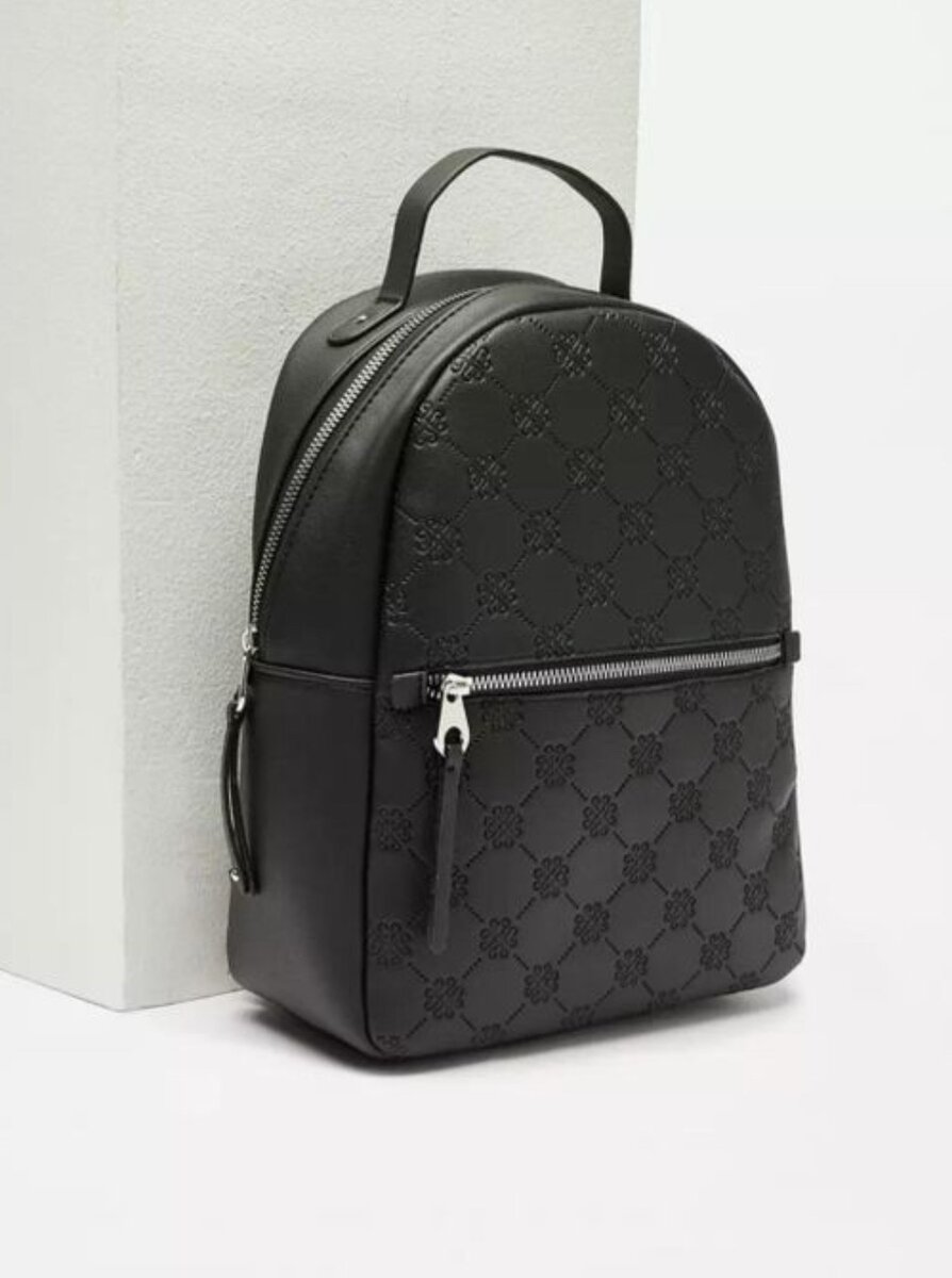 College Leather Ladies Backpack - Black