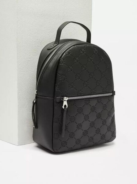 College Leather Ladies Backpack - Black