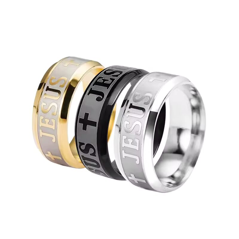 Bague Acier Inoxydable Jésus