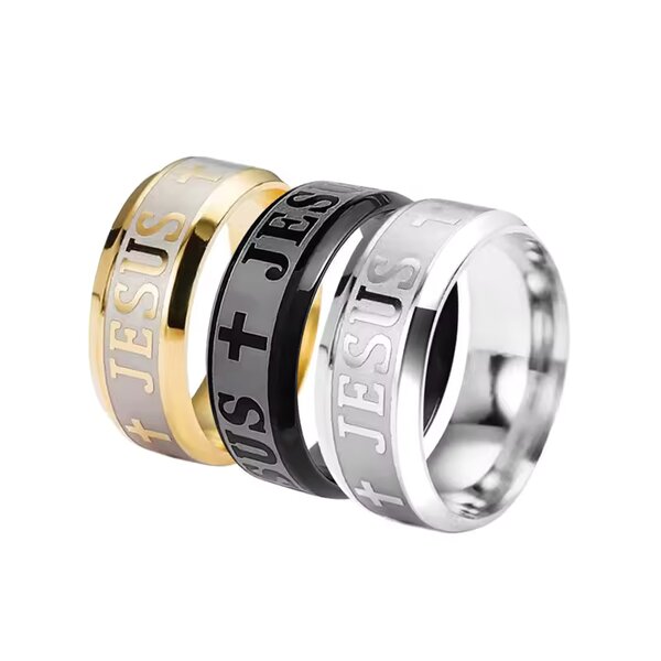 Bague Acier Inoxydable Jésus