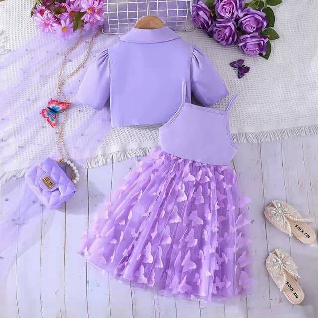 Robe en tulle violette fille