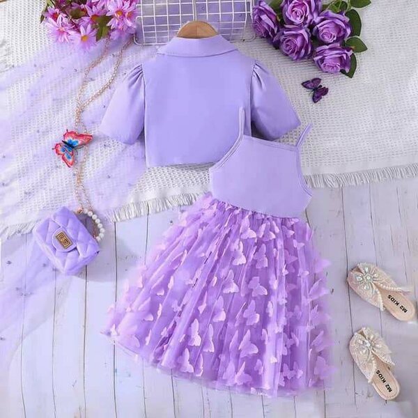 Robe en tulle violette fille