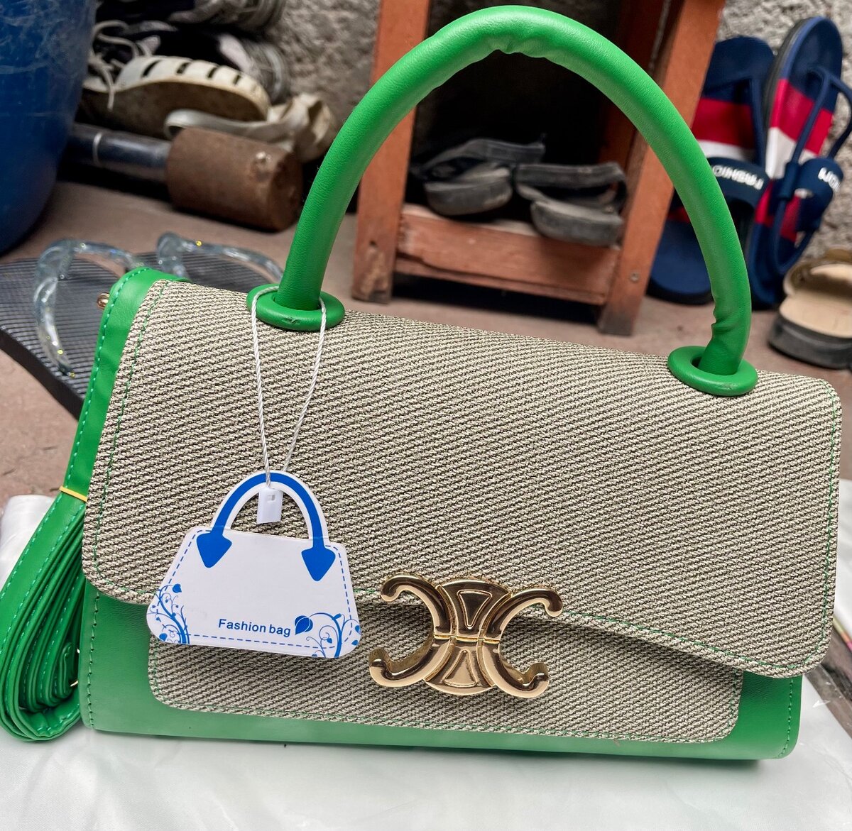 Sac à main élégant vert