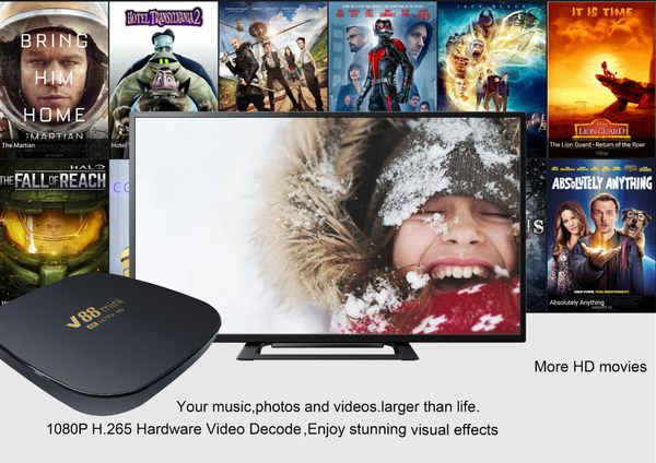 TRANSFORMER VOS TÉLÉ EN TV ANDROID GRÂCE À BOX V88 MINI