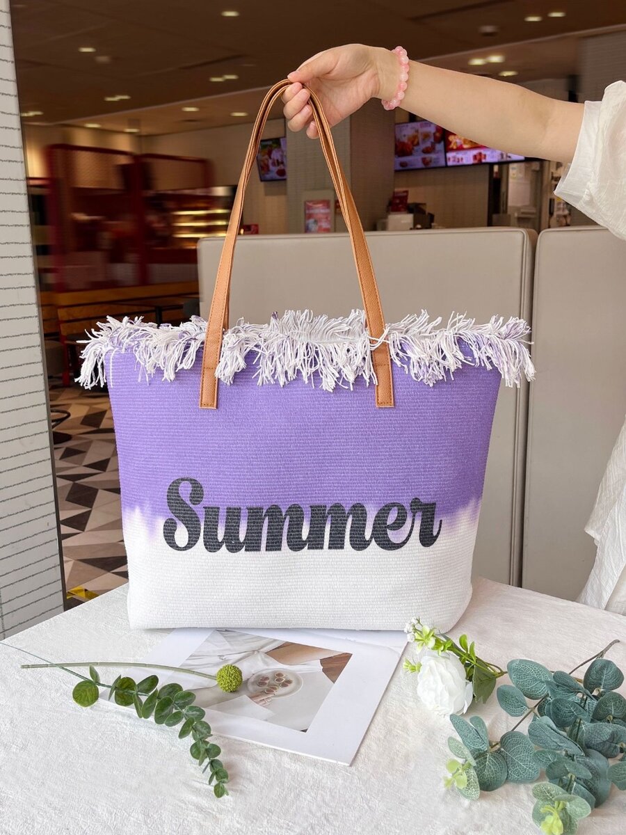 Summer canvas tote bag