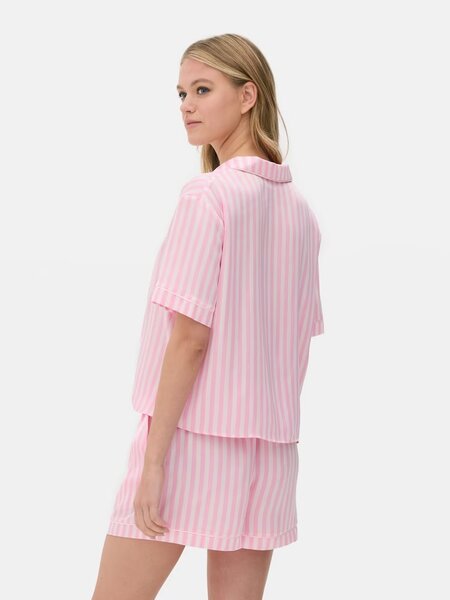 Satin striped short PJ set