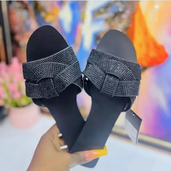 Stoned ladies fashion slippers