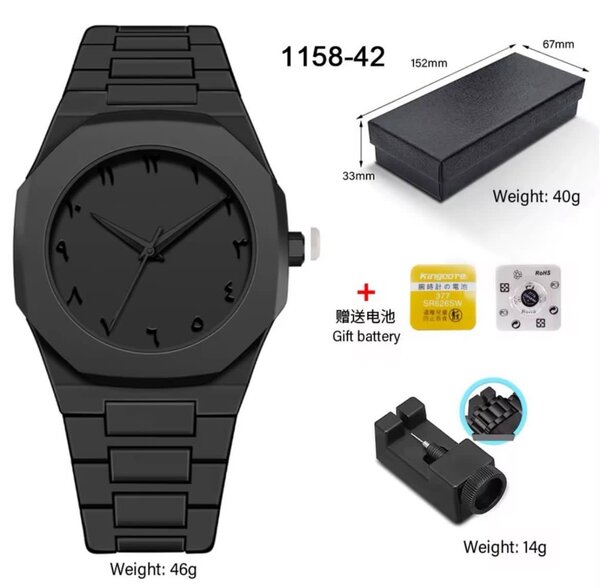 Montre élégante noire