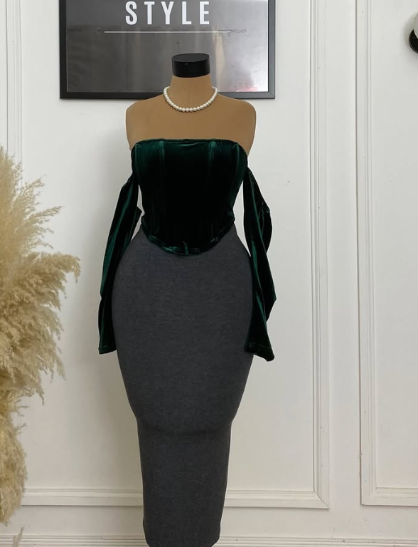 CLASSY SHEIN VELVET CORSET TOP