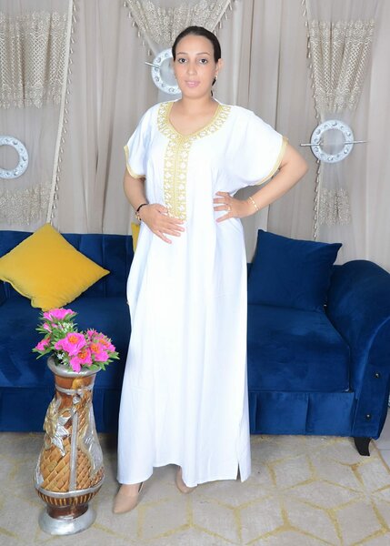Boubou marcocain blanc avec de l'or