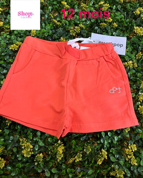 Short bébé rouge 12 mois