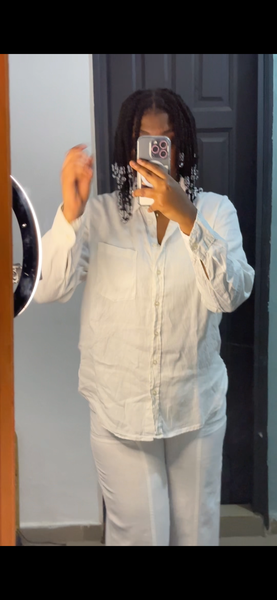 Tenue Décontractée en Lin Blanc