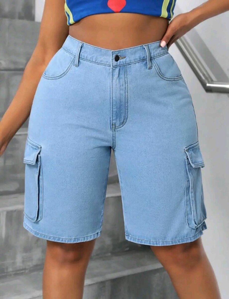 Shorts cargo en jean pour femme