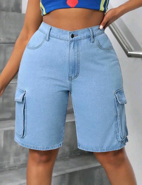 Shorts cargo en jean pour femme