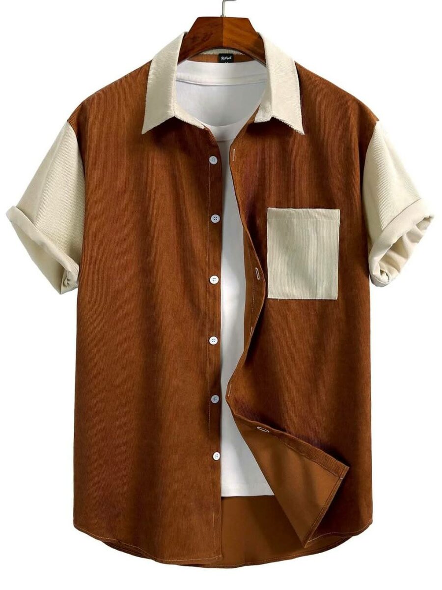 Chemise bicolore décontractée