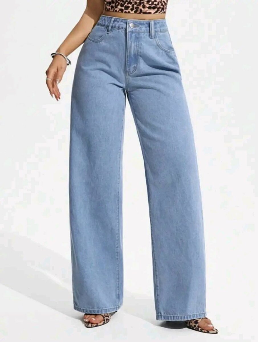 Jean Large Coupe Droite Femme