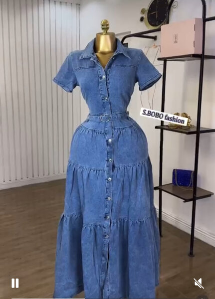 Robe longue en jean élégante