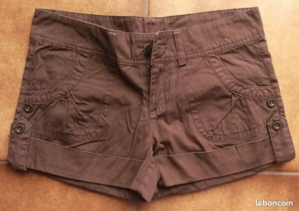 Shorts marron en coton décontractés