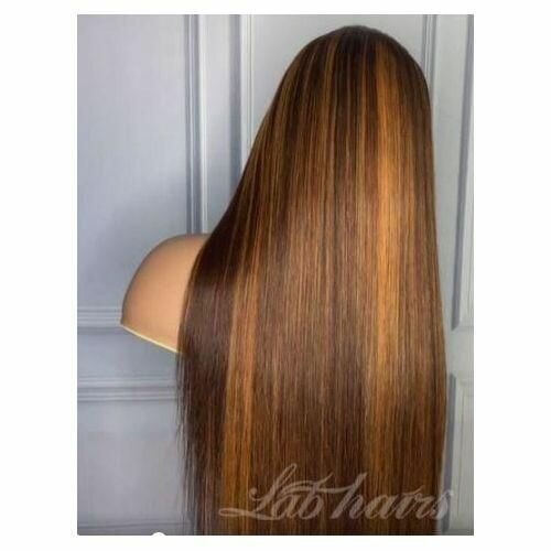 Fashion Piano Straight Genuine Hair Wig With 4x4 T Lace Clos