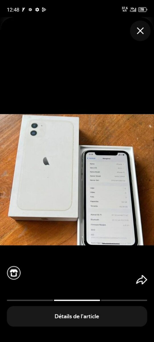 iPhone 11 Blanc 64GB Débloqué