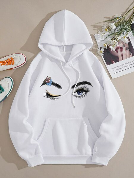 Sweat à capuche œil floral