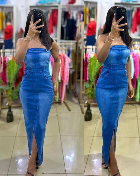 Half jean dress
