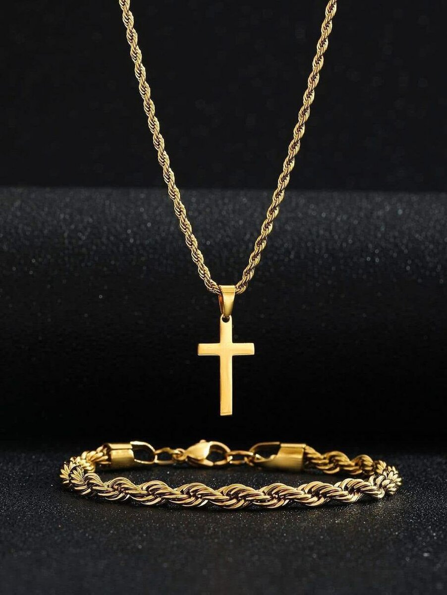 Parure Collier et Bracelet Croix