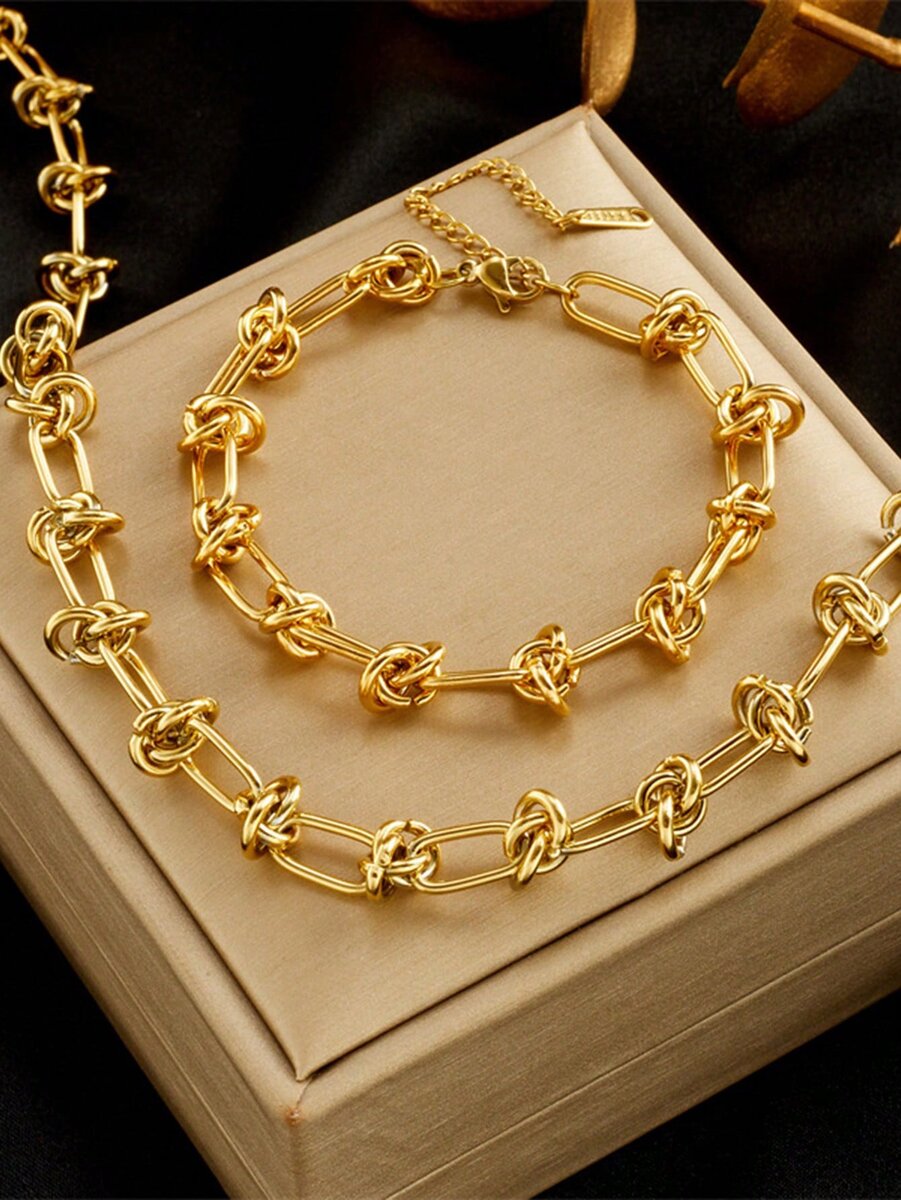 Bracelet et Collier Dorés