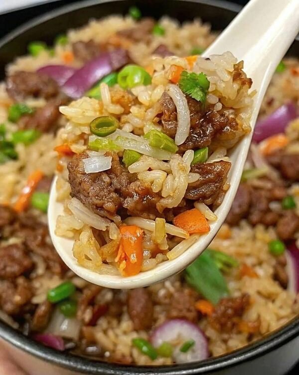 Riz frit savoureux au bœuf
