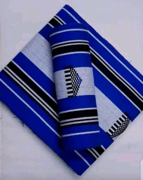 Tissu Africain Rayures Bleu