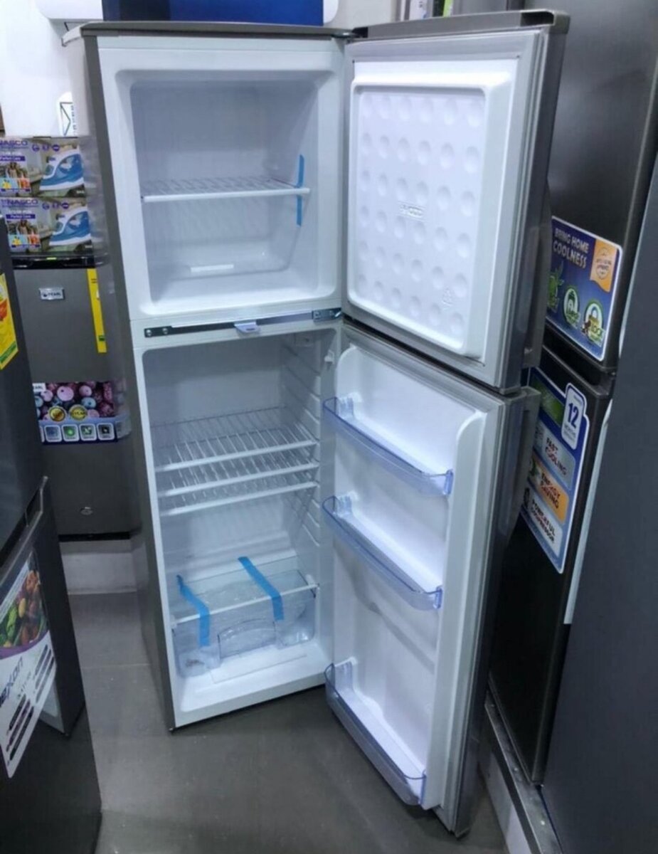 Pearl double door fridge, boxed.