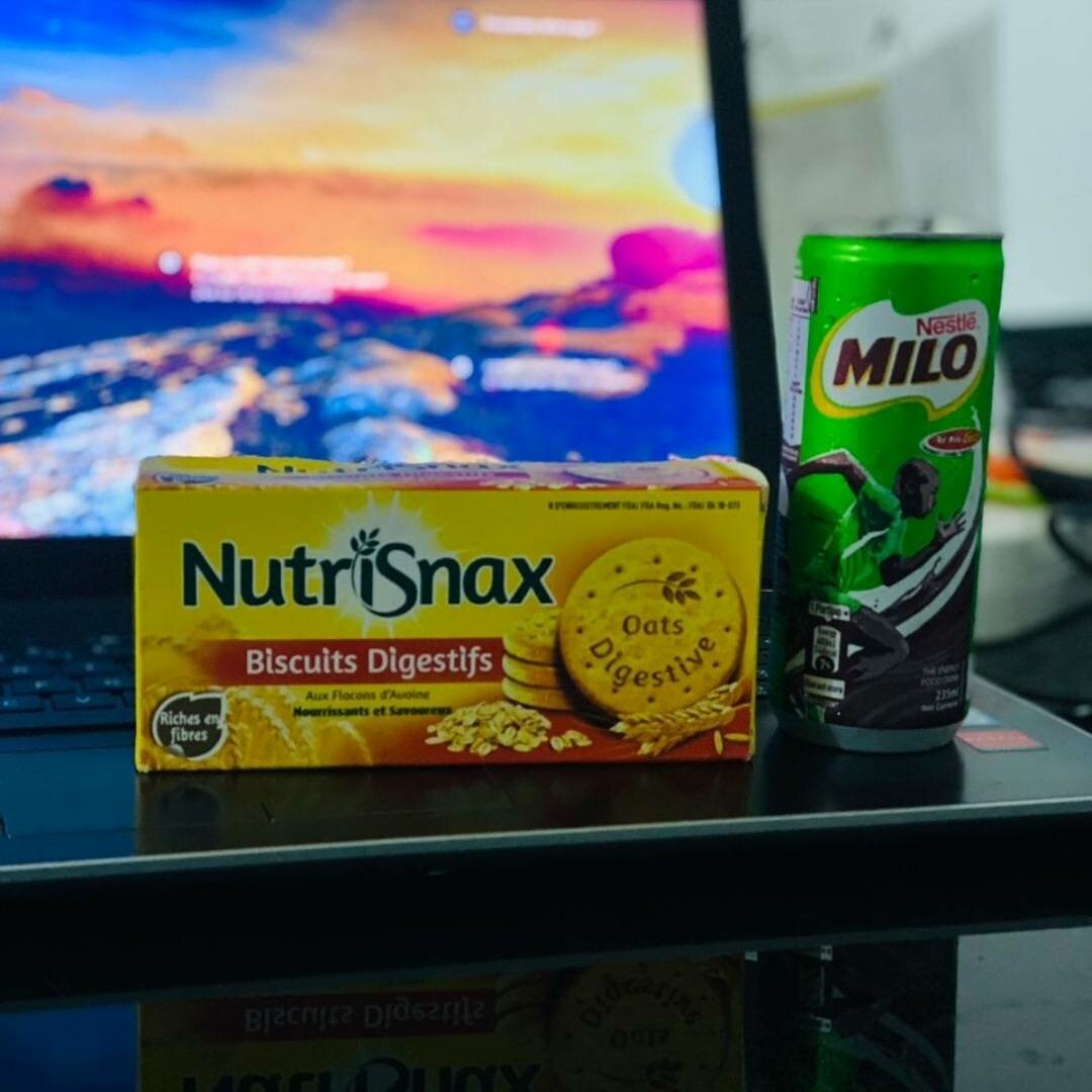 Biscuit,Une canette de milo sans sucre et sans alcool