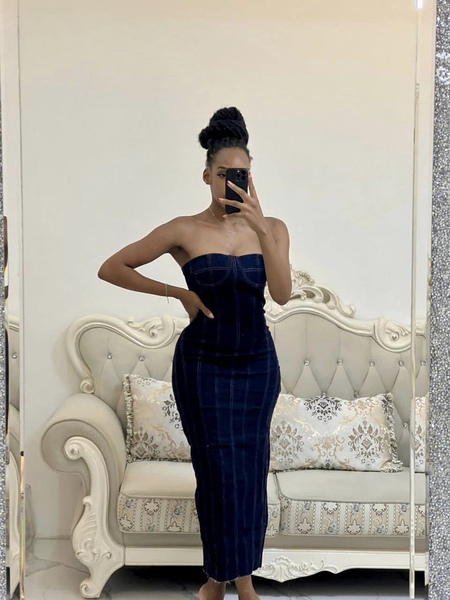 denim dress tight