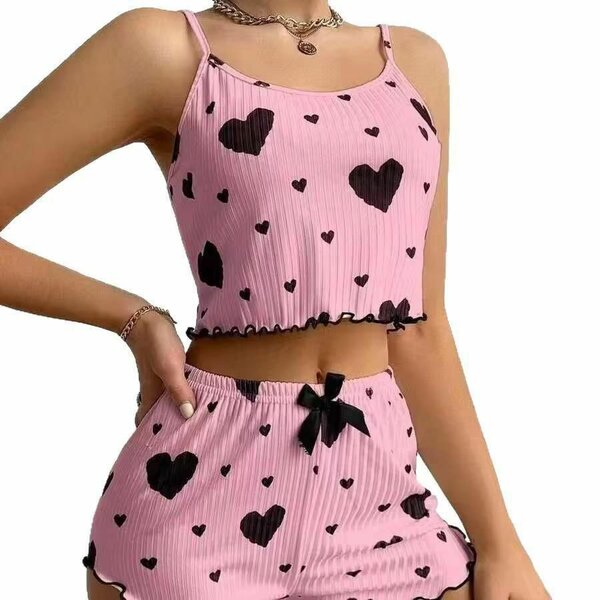 Ensemble pyjama cœur femme