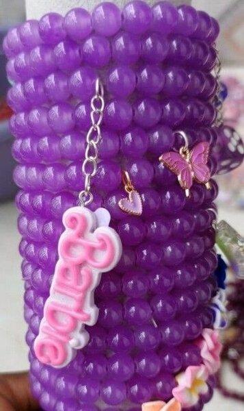 Bracelet violet perles mode