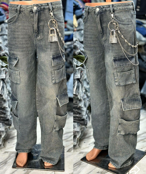 Jeans cargo décontracté