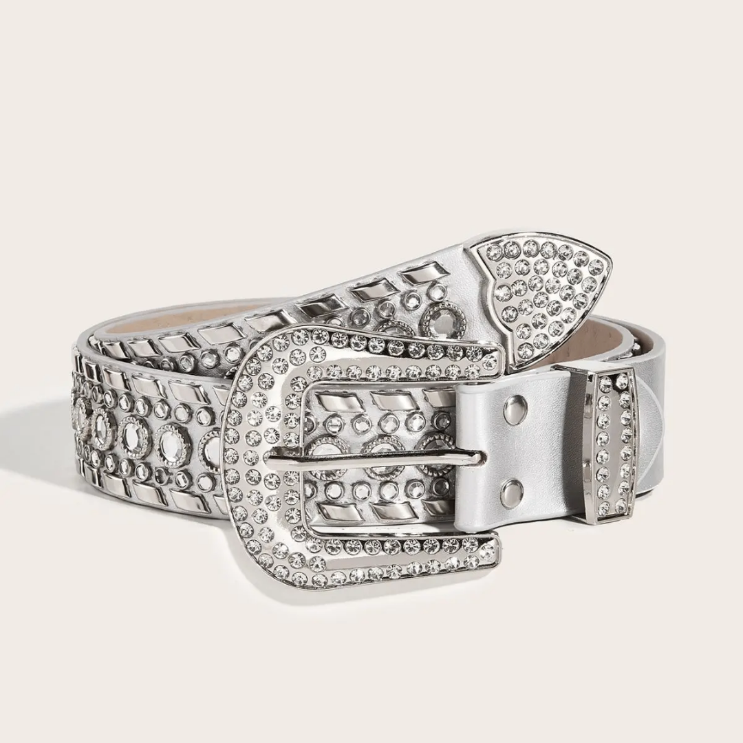 Ceinture strass argentée élégante
