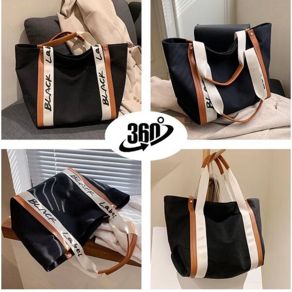 Sac fourre-tout noir avec anse