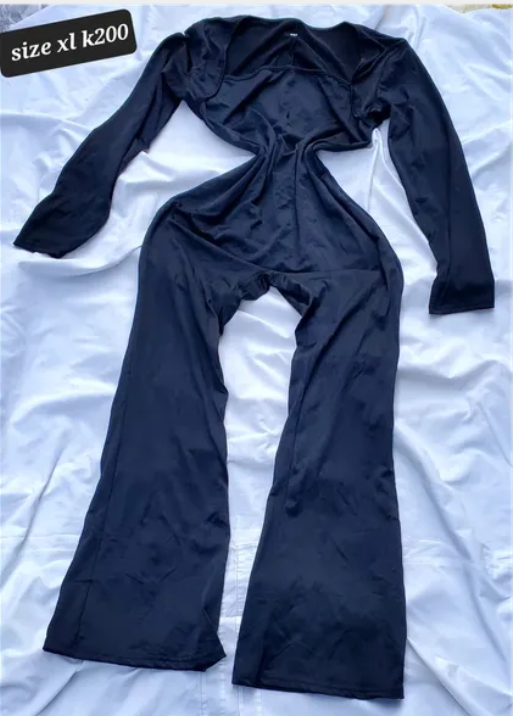 blue jumpsuit