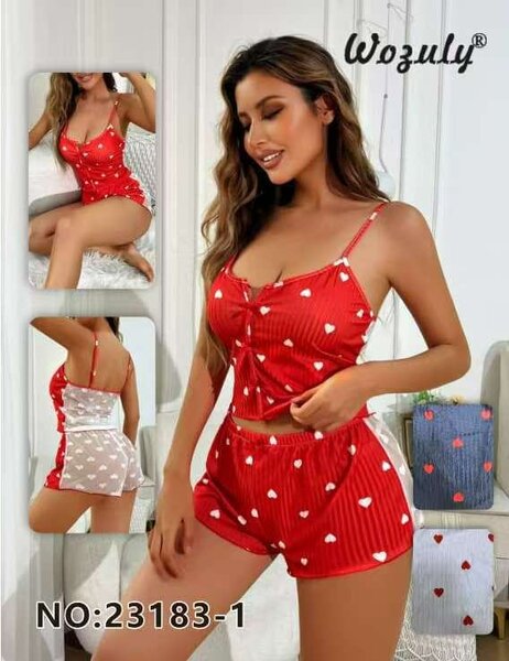 Pyjama léger Wozuly à imprimé cœur