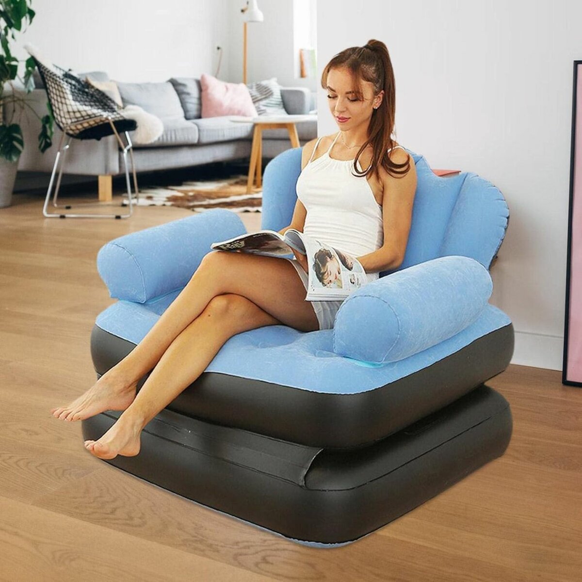 Canapé gonflable, multi-usage 5 en 1 avec accoudoirs