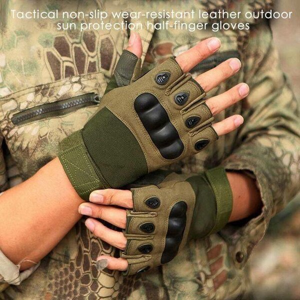 Gants tactiques demi-doigts robustes