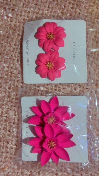 Boucles d'oreilles fleurs colorées