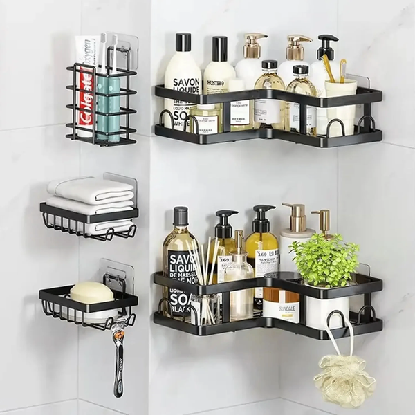Étagères d'angle de salle de bain