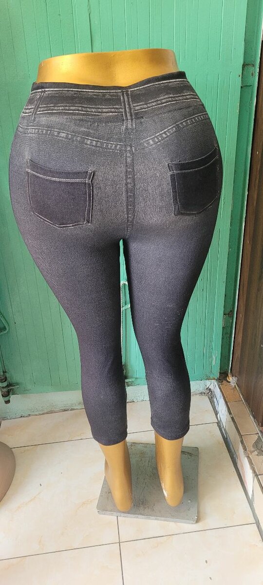 Leggings jean femme taille haute
