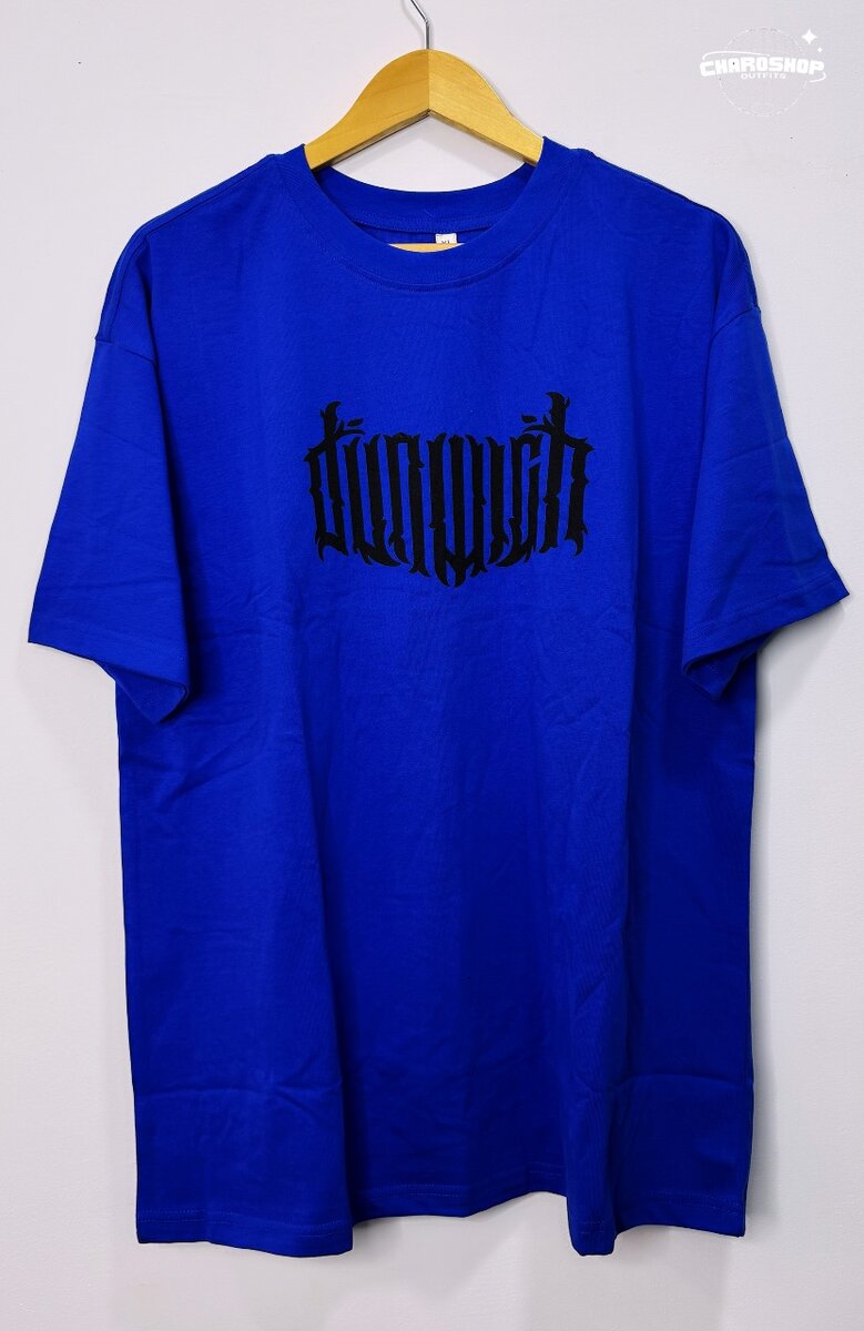 T-shirt bleu à motif unique