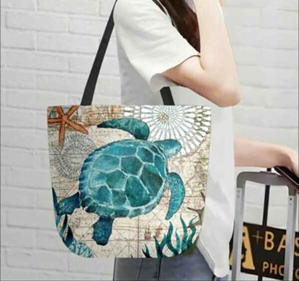 Sac cabas motif tortue
