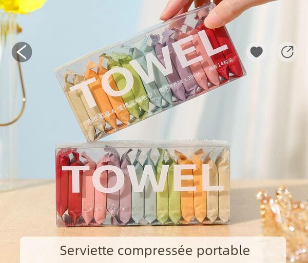 Serviette compressée pour visage paquet de 14
